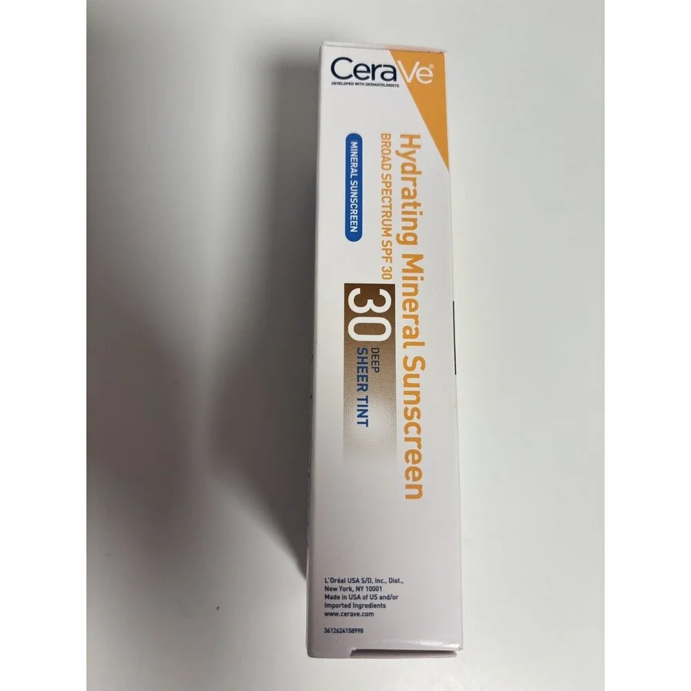 CeraVe Hydrating Mineral Sunscreen SPF 30 Deep Sheer Tint  1.7 oz Exp 05/28